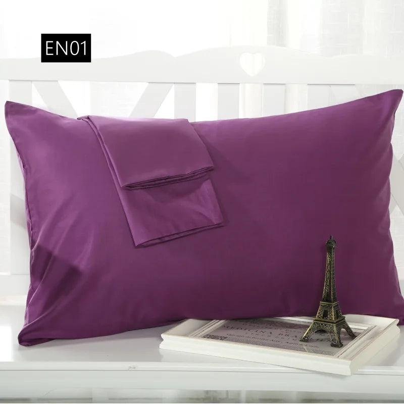 2 piece Cotton 600TC Hotel Pillowcase 19 Solid color pillow case Bedding 70x70cm 50x70 pillow cover Customize any size