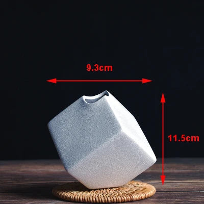 Modern Ceramic Vase Creative Black Tabletop Thydroponic Containers Flower Pot Home Decor Crafts Wedding Decoration