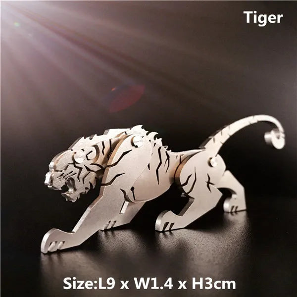 3D Metal Model Chinese Zodiac Dinosaurs western fire dragon  DIY Assembly models Toys Collection Desktop For Adult
