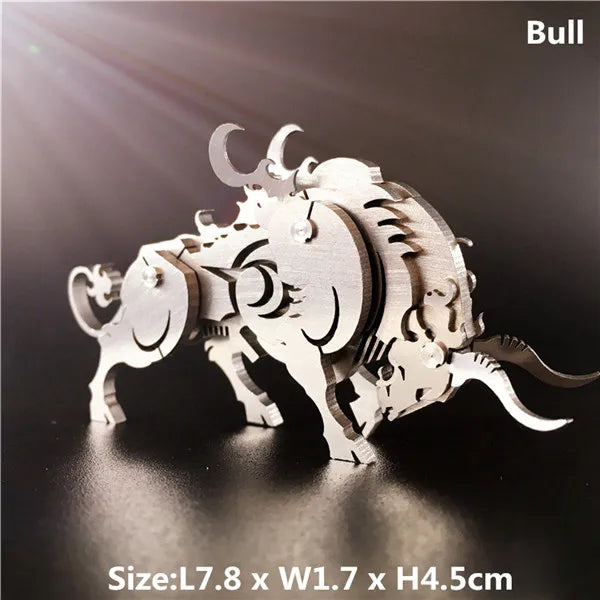 3D Metal Model Chinese Zodiac Dinosaurs western fire dragon  DIY Assembly models Toys Collection Desktop For Adult
