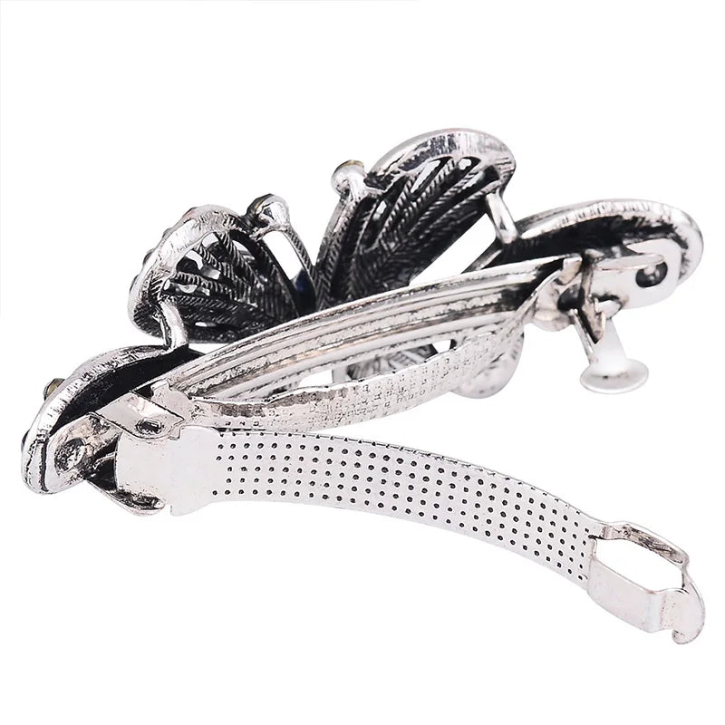 EASYA New Vintage Crystal Barrettes Hair Accessories Women Girls Elegant Butterfly Leaf Bowknot Hairpins Headwear Jewelry