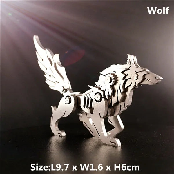 3D Metal Model Chinese Zodiac Dinosaurs western fire dragon  DIY Assembly models Toys Collection Desktop For Adult