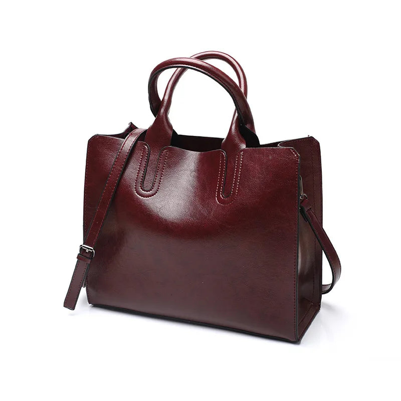 DIDA BEAR Women Leather Bags Vintage Handbag Casual Female Bag High Quality Trunk Tote Ladies Shoulder Bag Large Messenger bag