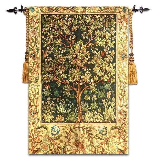 90x60cm Belgium William Morris WorksTree of Life Home Textile Jacauard Fabric Product Tapestry Wall Hangings Decoration Painting