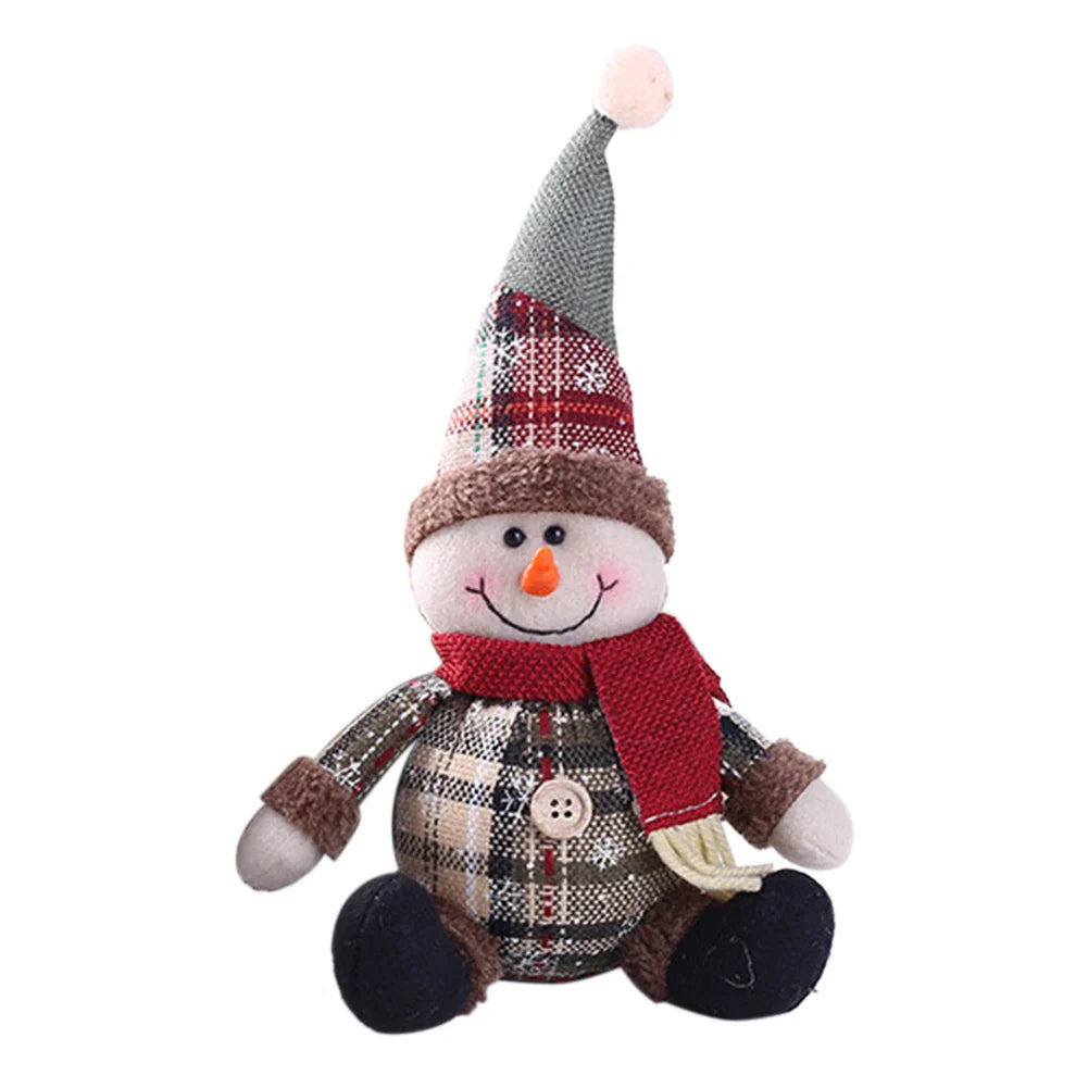 Cute Christmas Santa Claus Snowman Elk Doll Toys Christmas Tree Hanging Ornament Decoration for Home Xmas Party New Year Gifts