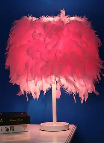 Feimefeiyou modern Creative Feather Lamp e27 Table Lamp for Baby Kids Children Bedroom Droplight Lighting Decor small size