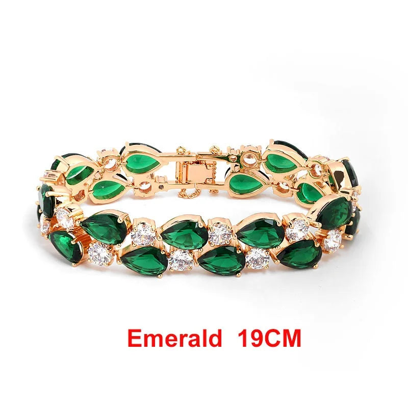 LUOTEEMI Top Quality Mona Lisa Multi-Color Zircon Bracelets & Bangles Fashion Jewelry Christmas Gift for Women