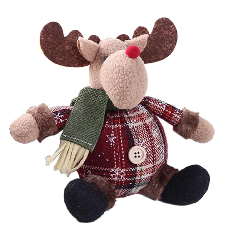 Cute Christmas Santa Claus Snowman Elk Doll Toys Christmas Tree Hanging Ornament Decoration for Home Xmas Party New Year Gifts
