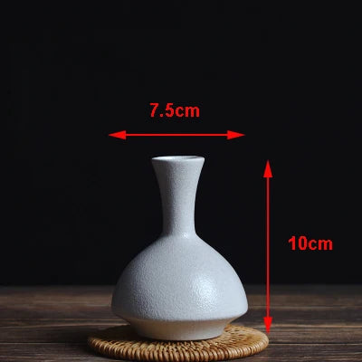 Modern Ceramic Vase Creative Black Tabletop Thydroponic Containers Flower Pot Home Decor Crafts Wedding Decoration