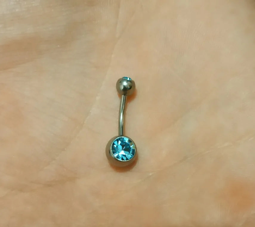 Women Sexy Summer Jewelry 14G Medical Titanium Barbell CZ Zircon Navel Piercing Bar 16G 10mm Belly Button Rings Pircing Ombligo