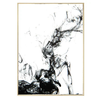 Minimalist Abstract Black White Dynamic Ink Canvas Paintings Poster Print Nordic Wall Art Picture Living Room Home Office Decor