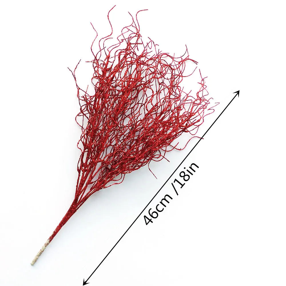 46CM Long Artificial  Plant Simulation Gilded Grass Christmas Ornaments  Glitter  Bling  Artificial Flowers for Home Decoration