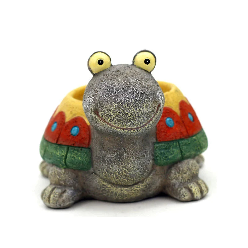 Cute Cartoon Turtle Planter for Succulents Cactus Plants, Decorative Flower Pot for Mini Bonsai, Fairy Garden Tabletop Decor