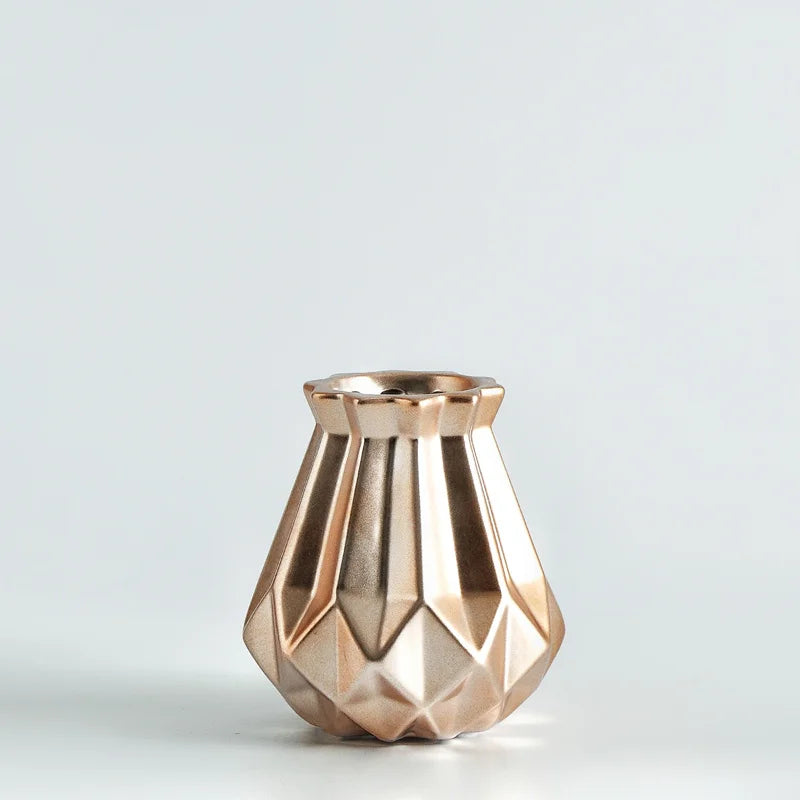 Nordic Porcelain Vase Matt Ceramic Vases Modern Flower Pot Diamond Plant Pot Study Hallway Home Decor Living Room Decoration