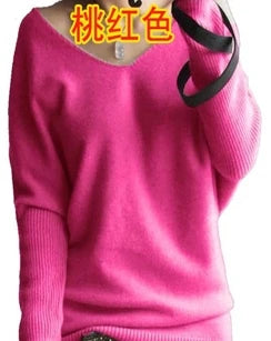 Tailor Sheep Spring Autumn Sweaters Women Fashion Sexy V-neck Pullover Loose Wool Batwing Long Sleeve Knitted Tops