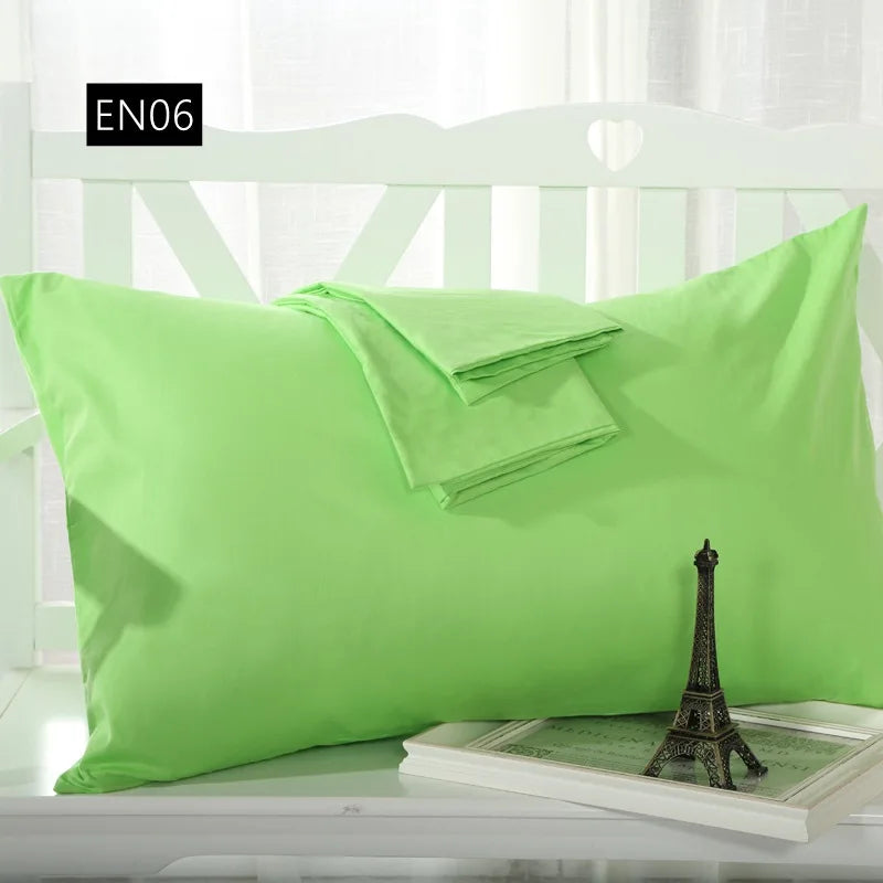2 piece Cotton 600TC Hotel Pillowcase 19 Solid color pillow case Bedding 70x70cm 50x70 pillow cover Customize any size