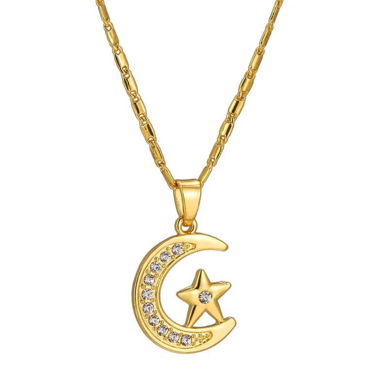 Fooderwerk Jewelry Middle Eastern Muslim Islam Allah Pendant Lady Heart Shaped Necklace Irish Women's Jewelry