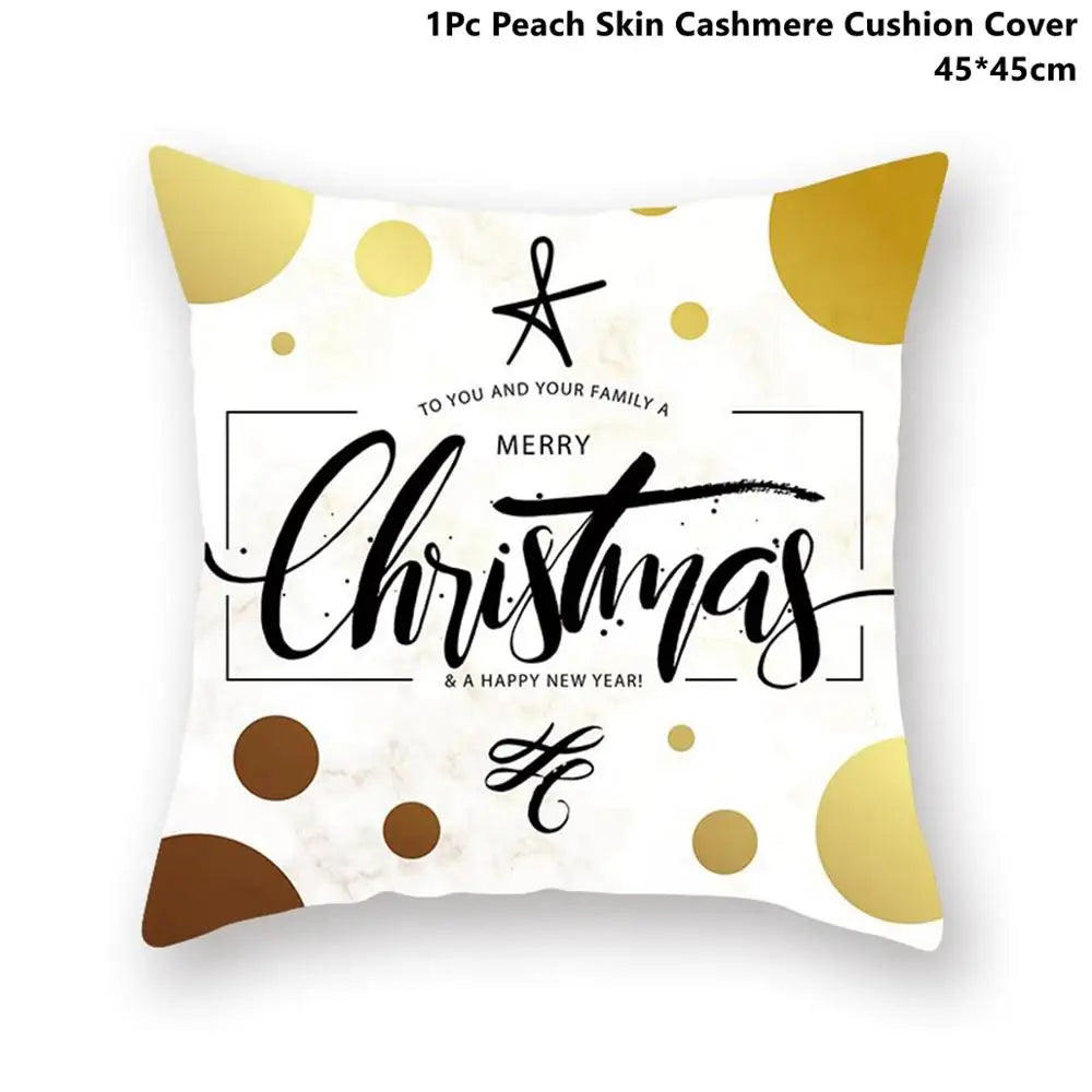 Taoup Gold Merry ChristmasTree Elk Garland Pillowcase Xmas Decor for Home Decor for Christmas Ornaments Xmas Noel New Year Gifts