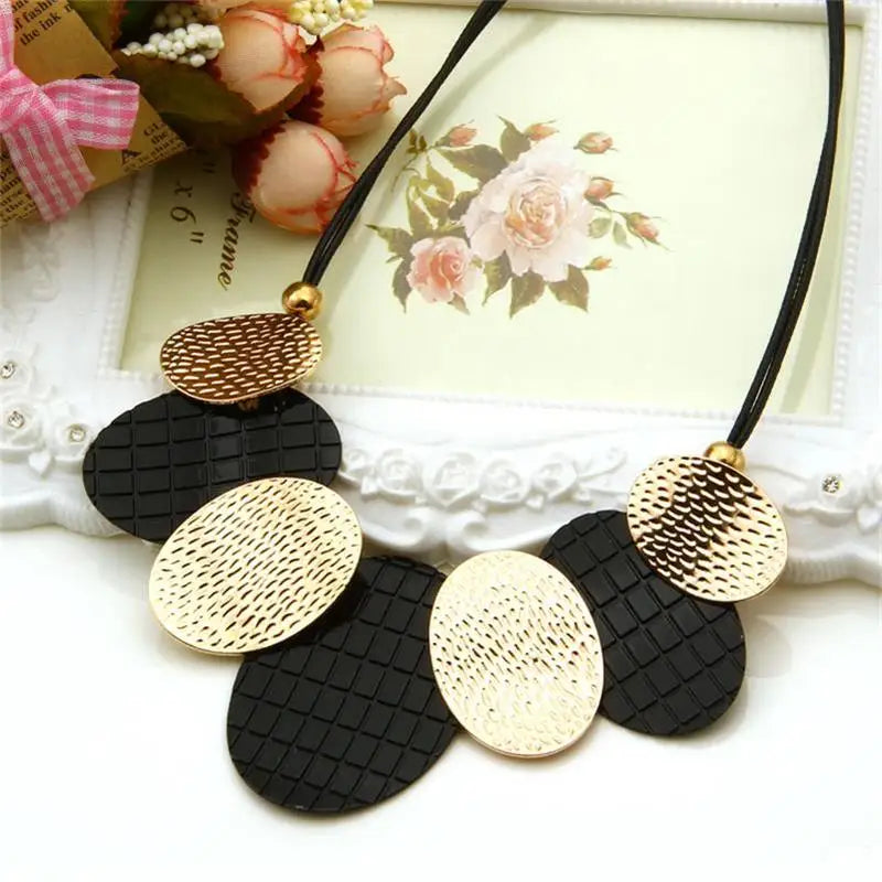 MINHIN New Popular Multicolor Big Pendant Clavicle Chain Necklace Women's Delicate Banquet Jewelry