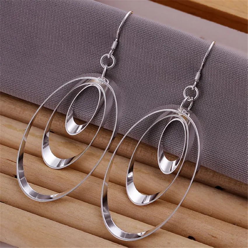 Cute Nice Fashion Charms Silver 925 Plated Earrings Women Lady Best Gift Christmas Gift Hot Selling Fashion Jewelry