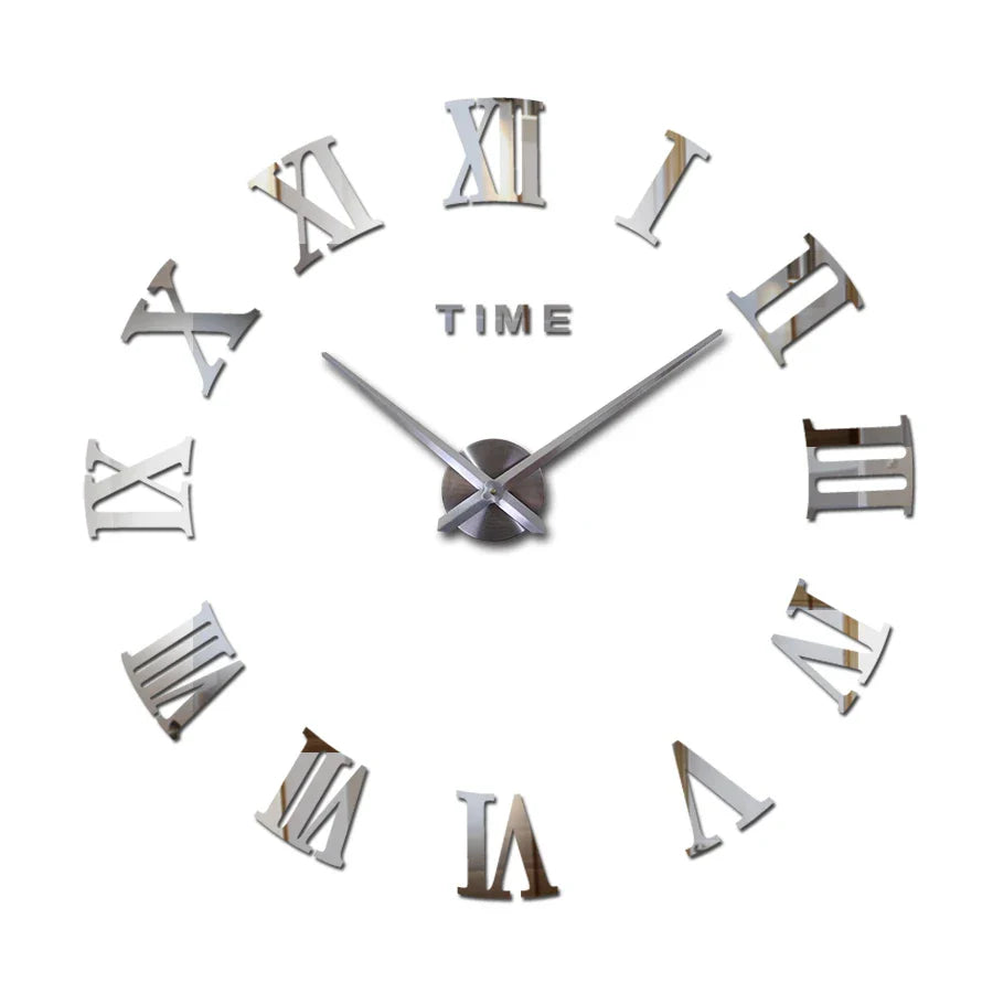 Diy Wall Cock Promotion New Home Decor Large Roman Mirror Fashion  Modern Quartz Clocks Living Room  Sticker Watch