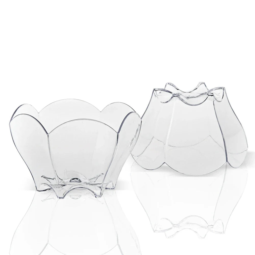 20 Pieces x Home Party Disposable Plastic Tableware Supplies, 70*44mm/60ml Petal Dessert Cake Bowl
