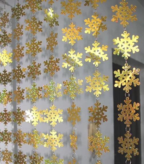 Christmas Decoration Home Curtain Snowflakes Laser sequins PVC Glitter Door Curtain Christmas tree Ornaments