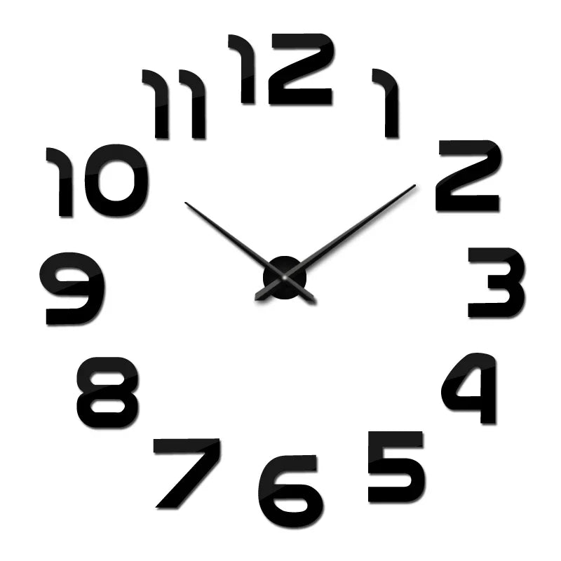 Wall clock watch clocks horloge 3d diy acrylic mirror Stickers Home Decoration Living Room Quartz Needle free shipping