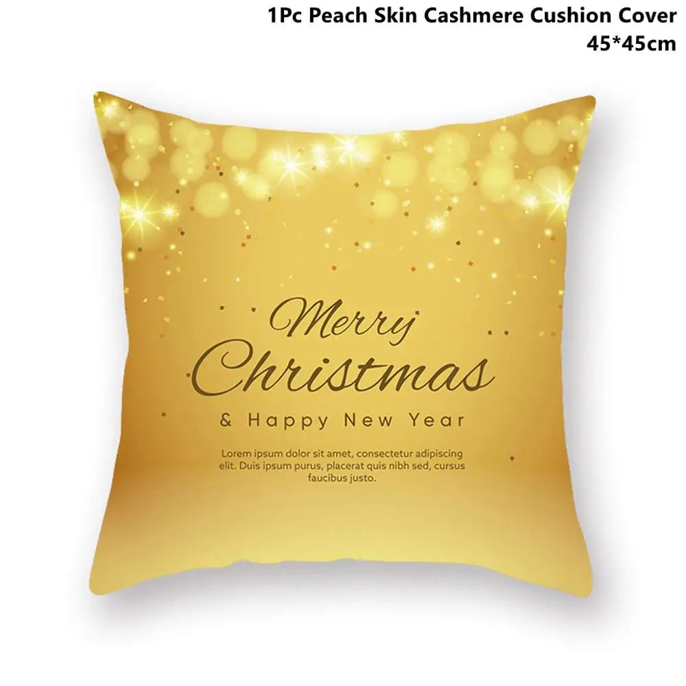 Taoup Gold Merry ChristmasTree Elk Garland Pillowcase Xmas Decor for Home Decor for Christmas Ornaments Xmas Noel New Year Gifts