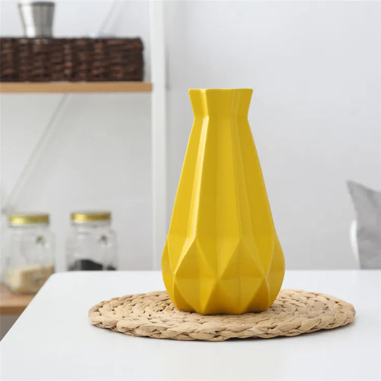 Nordic Porcelain Vase Matt Ceramic Vases Modern Flower Pot Diamond Plant Pot Study Hallway Home Decor Living Room Decoration