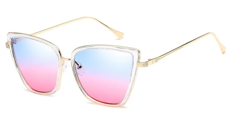 45255 Women Cat Eye Sunglasses Mirror Glasses UV400 Fashion Male Female Shades
