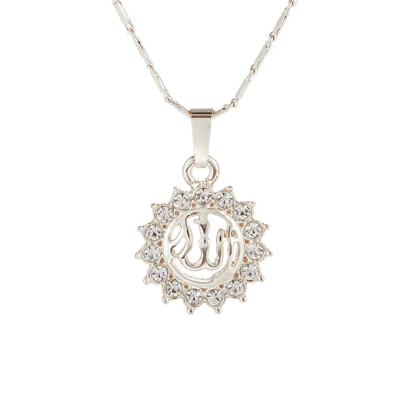 Fooderwerk Jewelry Middle Eastern Muslim Islam Allah Pendant Lady Heart Shaped Necklace Irish Women's Jewelry