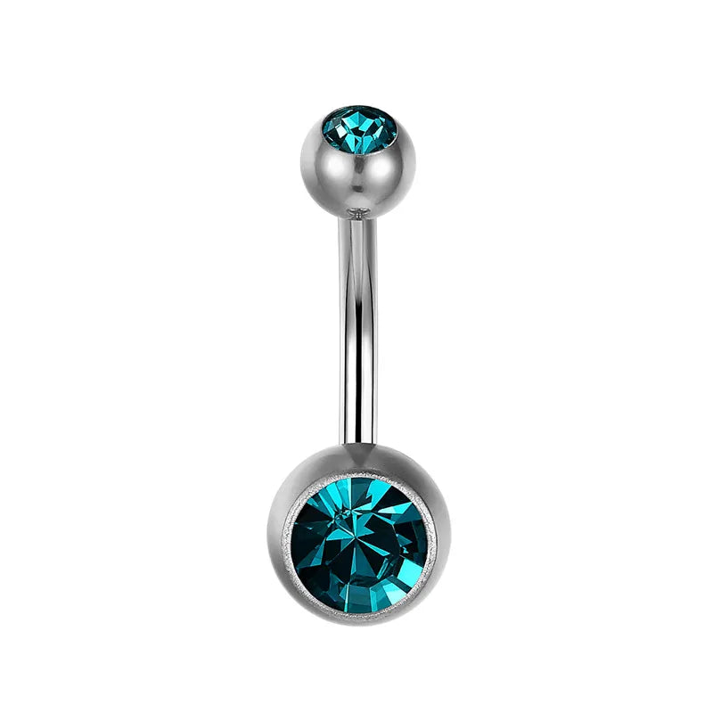 Women Sexy Summer Jewelry 14G Medical Titanium Barbell CZ Zircon Navel Piercing Bar 16G 10mm Belly Button Rings Pircing Ombligo