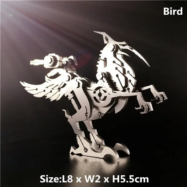 3D Metal Model Chinese Zodiac Dinosaurs western fire dragon  DIY Assembly models Toys Collection Desktop For Adult