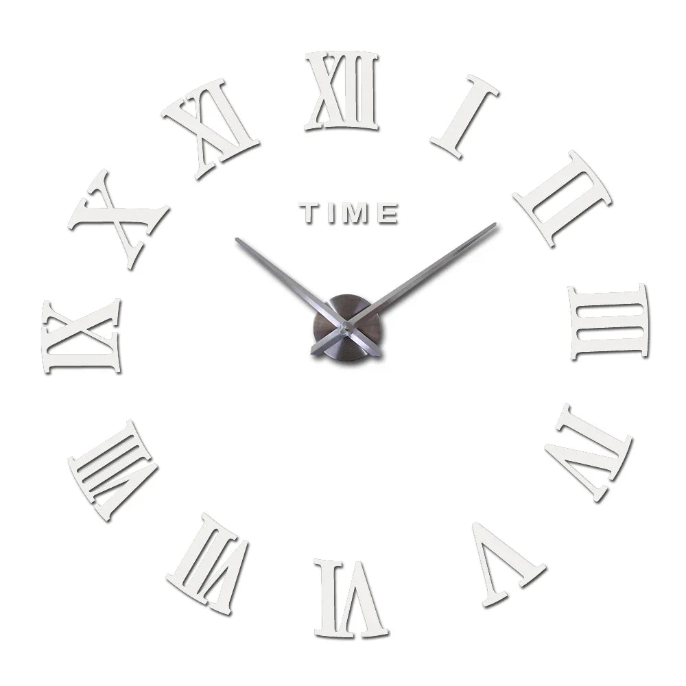 Diy Wall Cock Promotion New Home Decor Large Roman Mirror Fashion  Modern Quartz Clocks Living Room  Sticker Watch