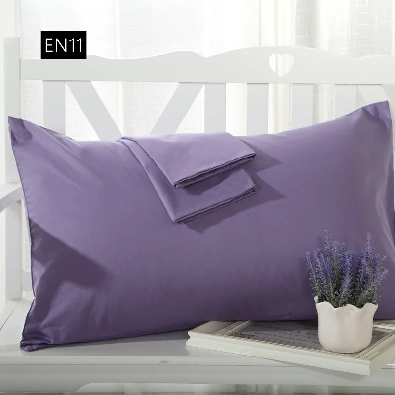 2 piece Cotton 600TC Hotel Pillowcase 19 Solid color pillow case Bedding 70x70cm 50x70 pillow cover Customize any size
