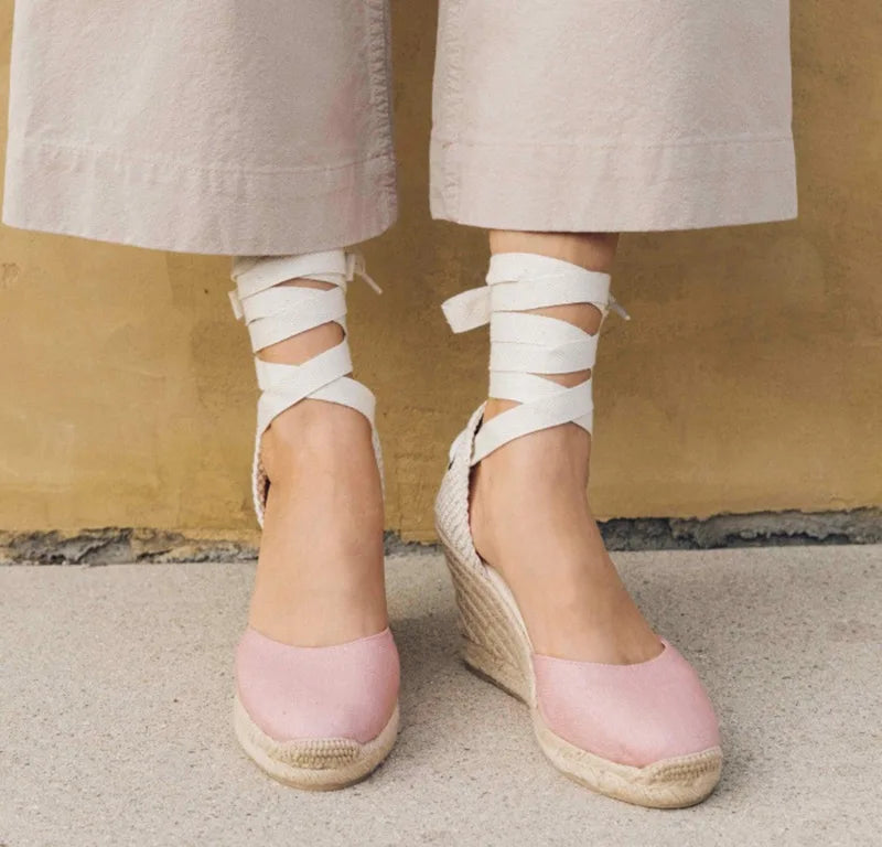 2025 Spring Hemp Rope Wedge with Light Bottom Strap Ladies Sandals Summer High Heel Platform Women Shoes Plus Size 40 41 42
