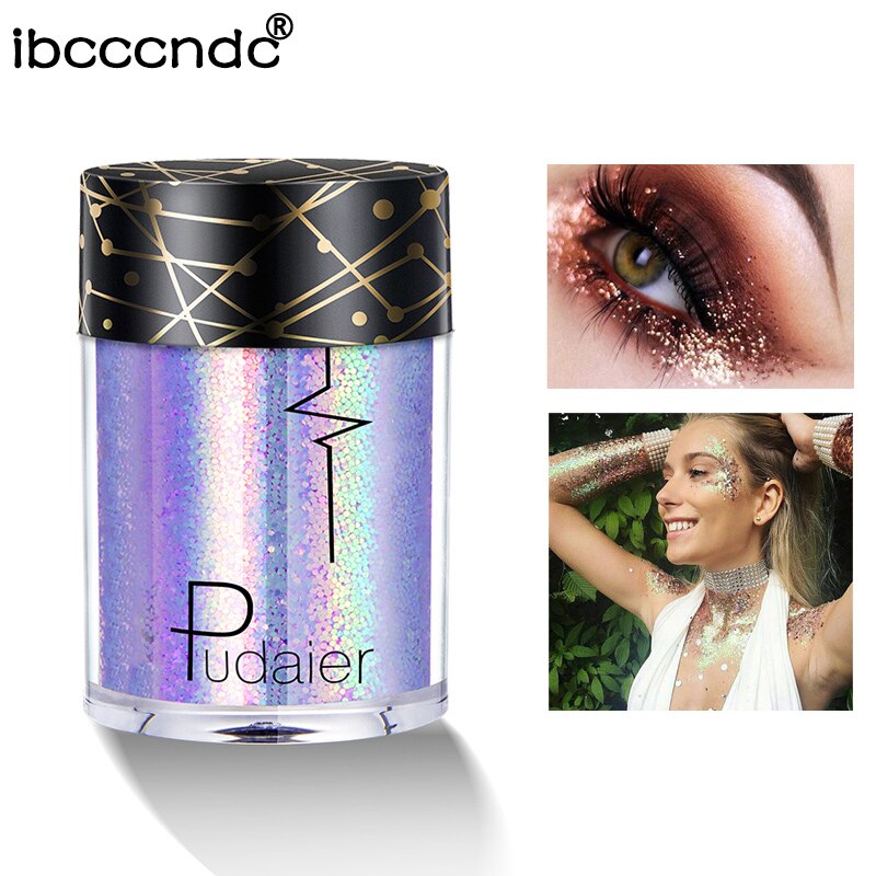 36 Colors Holographic Sequins Glitter Shimmer Diamond Eye Shiny Skin Highlighter Face Body Glitter Festival Makeup Eyeshadow