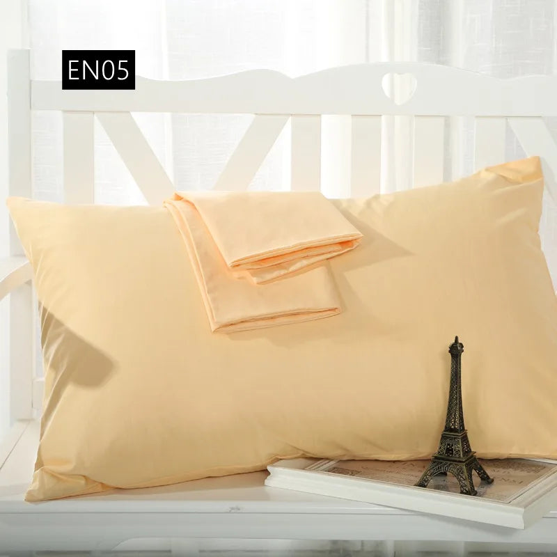 2 piece Cotton 600TC Hotel Pillowcase 19 Solid color pillow case Bedding 70x70cm 50x70 pillow cover Customize any size