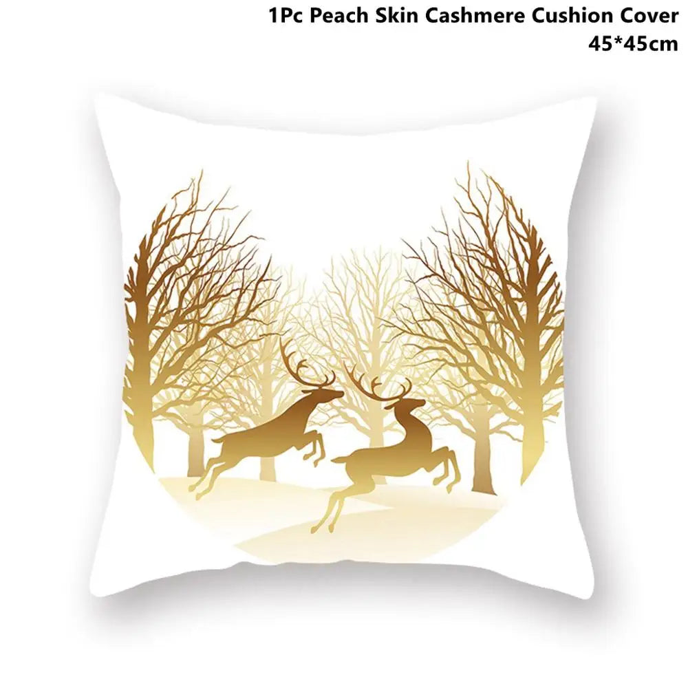Taoup Gold Merry ChristmasTree Elk Garland Pillowcase Xmas Decor for Home Decor for Christmas Ornaments Xmas Noel New Year Gifts