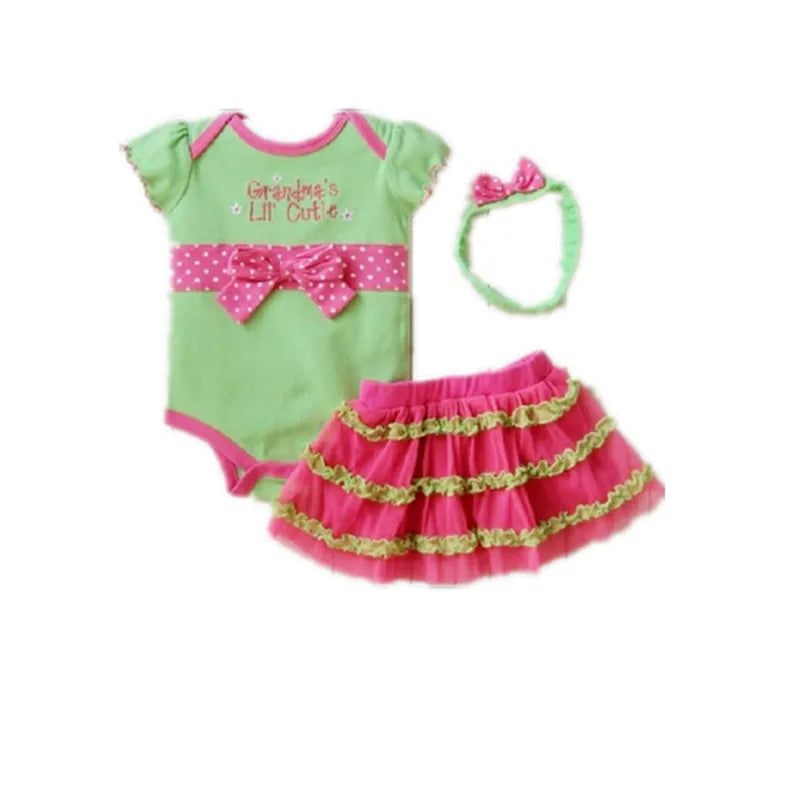 Fashion Newborn Baby Girl Clothes Short Romper,Tutu Skirt & Headband 3 PC Suits Infant Toddler Zebra Summer Girls Clothing Sets