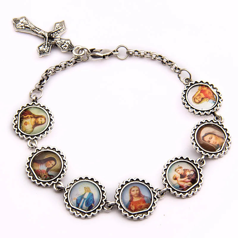 Jewelry 2020 Trend The Heart of Jesus Bracelet Crucifixion Statue Bracelet Christmas Present Catholic Gifts Virgin Mary