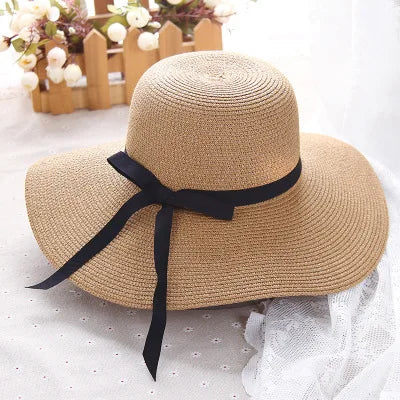 summer straw hat women big wide brim beach hat sun hat foldable sun UV protection panama hat bone chapeu feminino