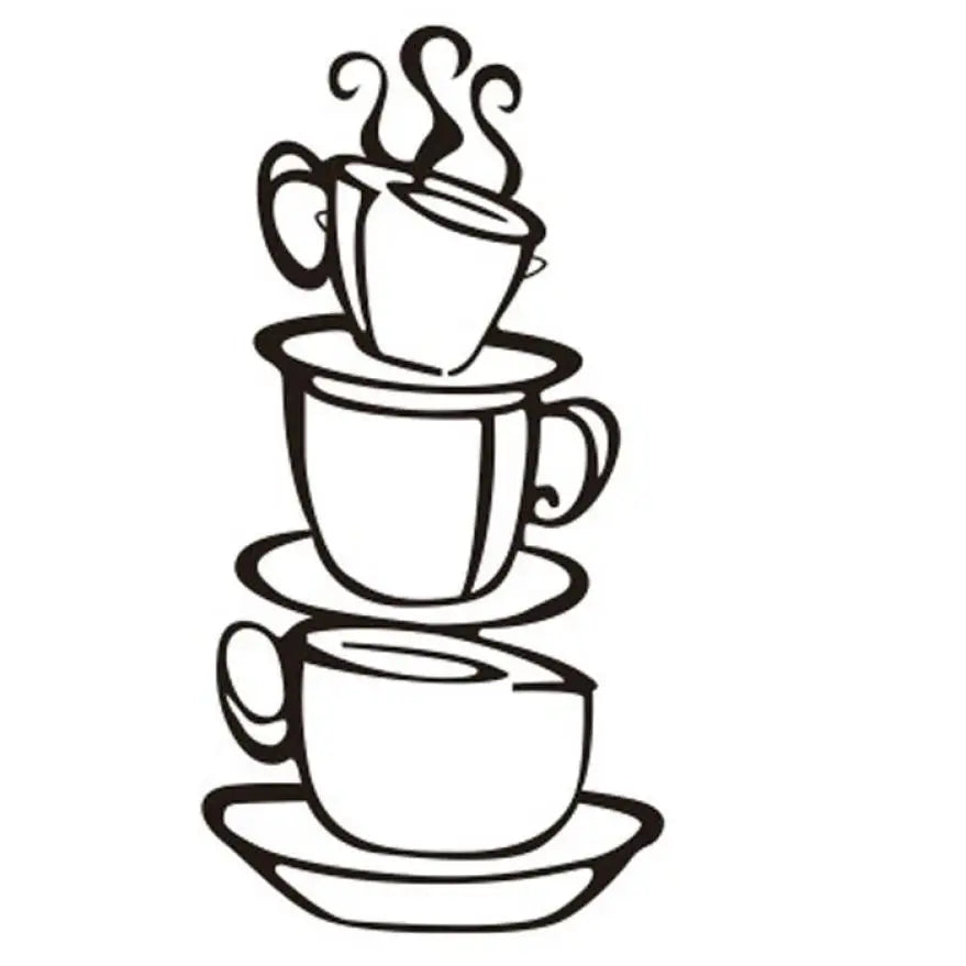 wall stickers home decor Removable DIY Kitchen Decor Coffee House Cup Decals Vinyl Wall Sticker muurstickers pegatinas de pared
