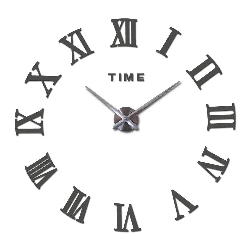 Diy Wall Cock Promotion New Home Decor Large Roman Mirror Fashion  Modern Quartz Clocks Living Room  Sticker Watch