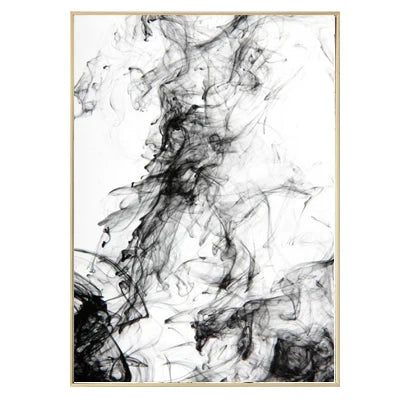 Minimalist Abstract Black White Dynamic Ink Canvas Paintings Poster Print Nordic Wall Art Picture Living Room Home Office Decor