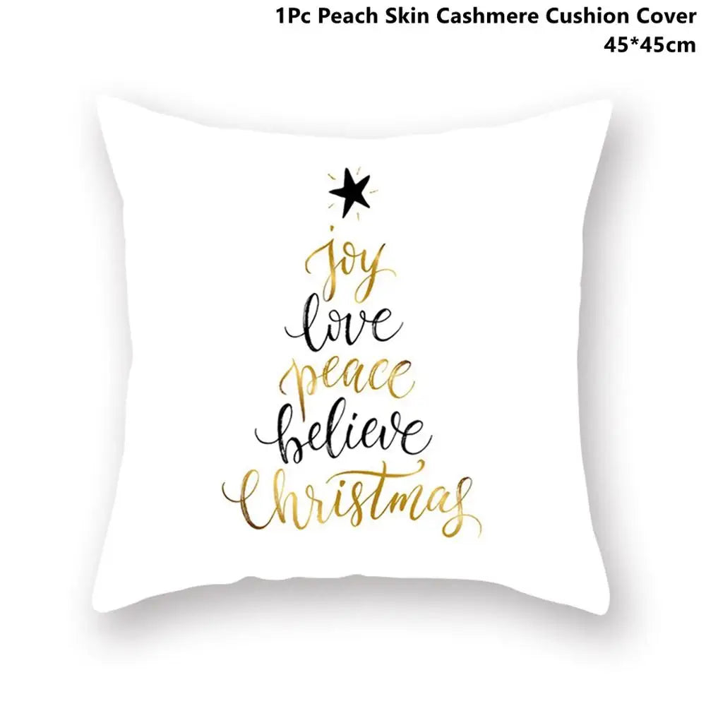 Taoup Gold Merry ChristmasTree Elk Garland Pillowcase Xmas Decor for Home Decor for Christmas Ornaments Xmas Noel New Year Gifts