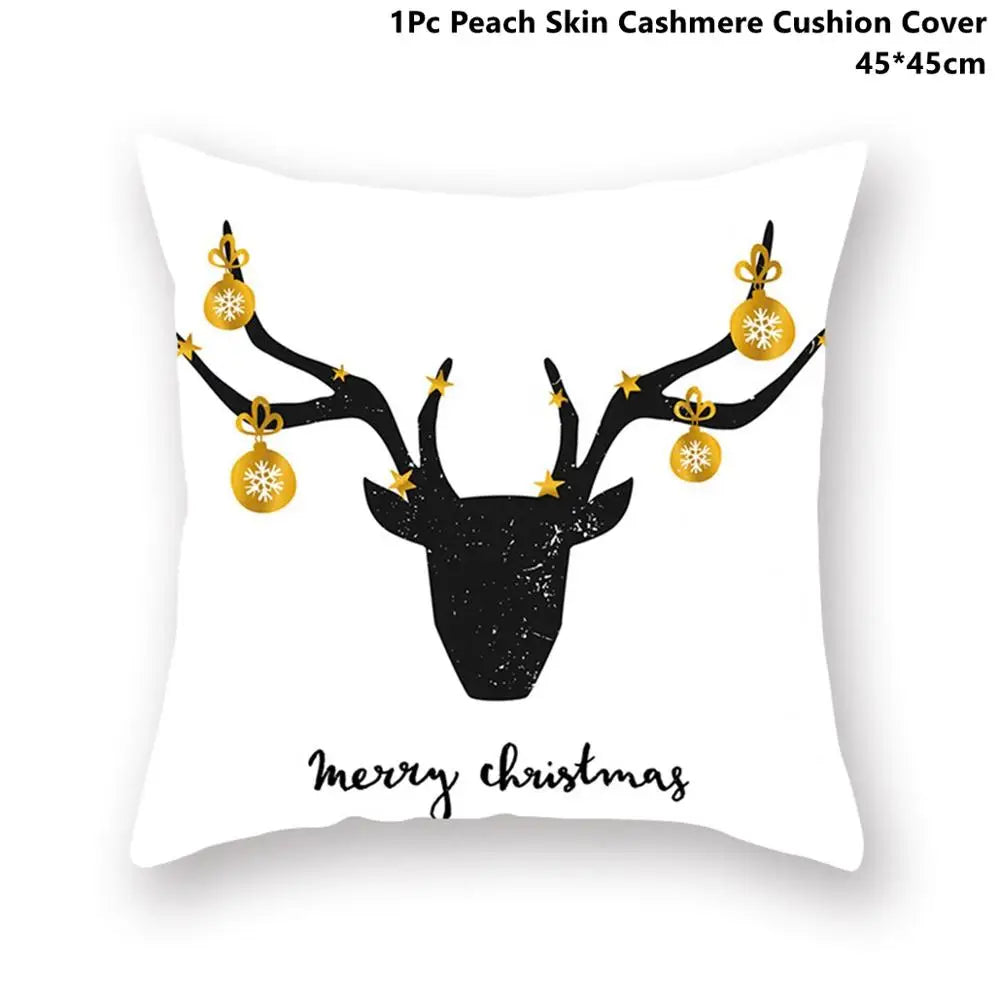 Taoup Gold Merry ChristmasTree Elk Garland Pillowcase Xmas Decor for Home Decor for Christmas Ornaments Xmas Noel New Year Gifts