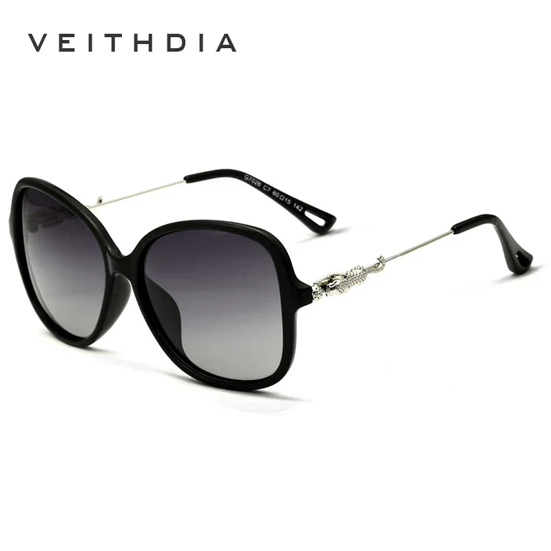 VEITHDIA  Sunglasses Gradient Vintage Retro TR90 Women's Sun Glasses Polarized UV400 Ladies Fashion Eyewear For Female 7026