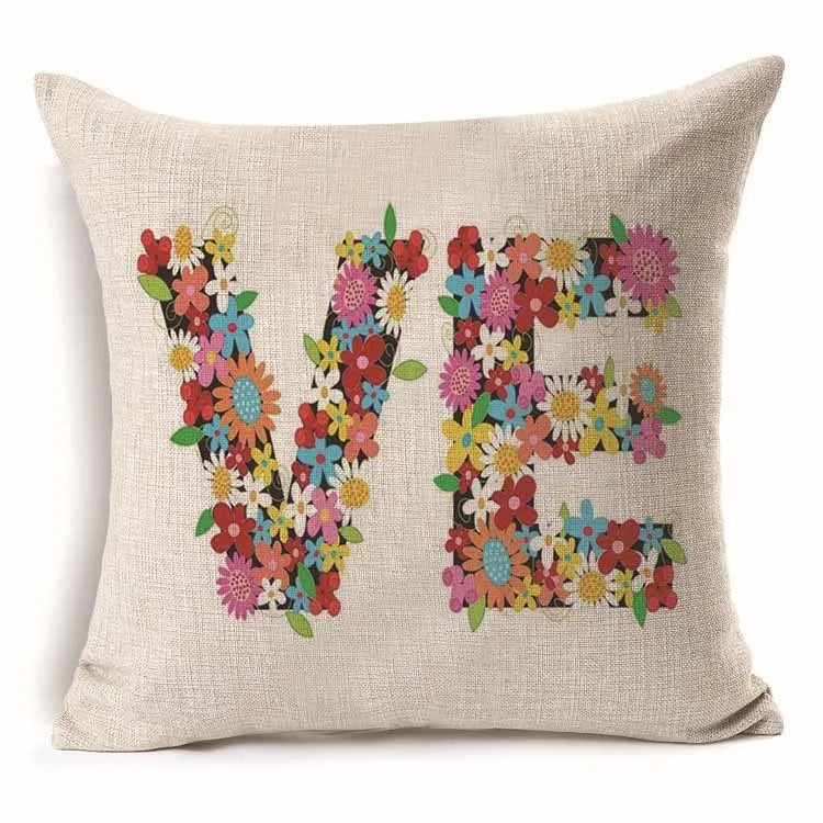 45*45 cm Cotton Linen Cushion Cover Love Mr Mrs Letter Throw Pillow Home Decor Wedding Decoration Decorative Pillowcase 40247